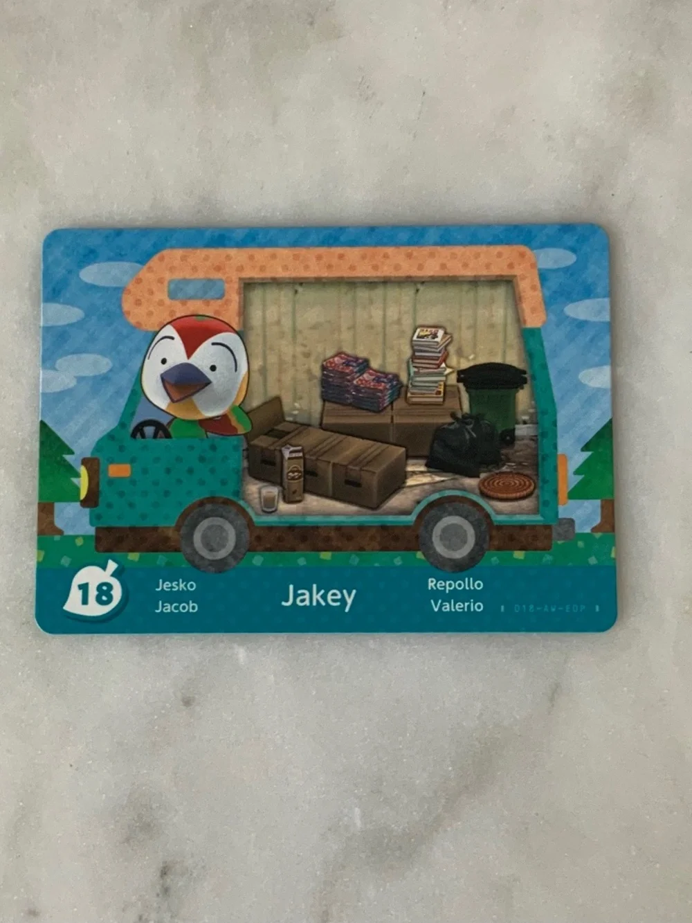 Jakey 18 Animal Crossing Welcome Home Amiibo card RV series mint new unscanned